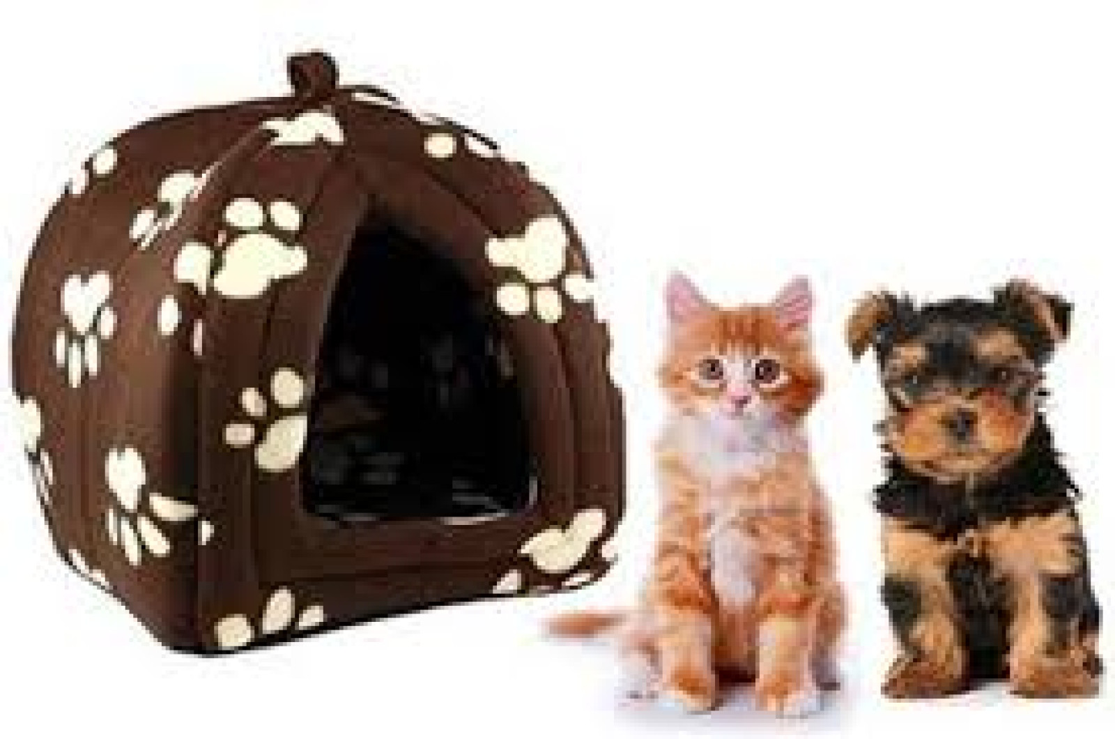 Мягкий домик для собак и кошек 35х35х40 см Pet Hut Коричневый 130782