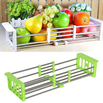 Многофункциональная складная кухонная полка сушилка для овощей и фруктов Kitchen Drain Shelf Rack 150947