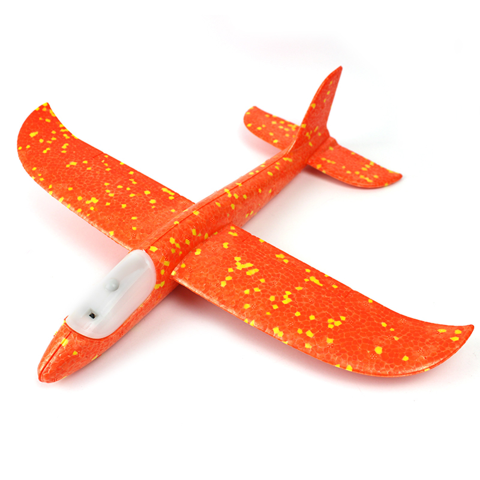 Детский планирующий светящийся самолетик оранжевый 35 см 149843