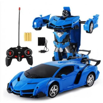 Машинка Трансформер с пультом Lamborghini Robot Car Size 1:12 Синяя 184531