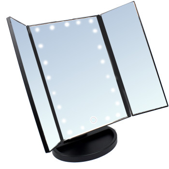 Зеркало квадратное с подсветкой со ставнями Led Mirror черное 141085