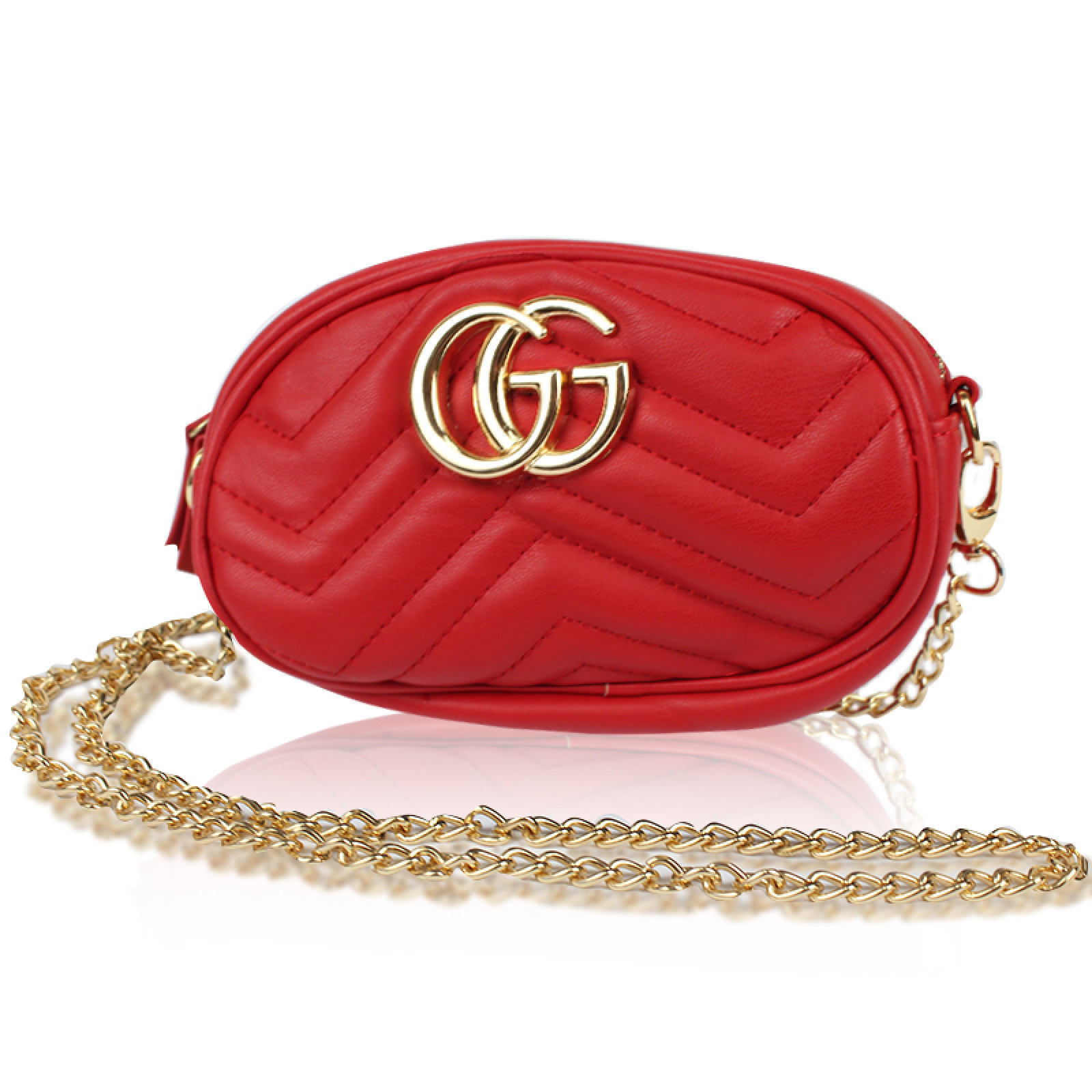 Женская сумка в стиле GUCCI с логотипом красная 141143