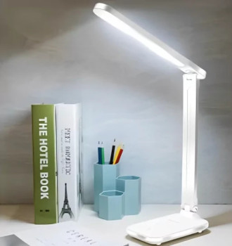 Складная Настольная лампа, перезаряжаемый светильник с регулируемой яркостью, белый, для чтения с защитой глаз 207147
