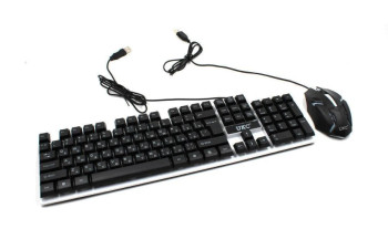 Клавиатура проводная с лед подсветкой и мышка LED KEYBOARD M 416 170498