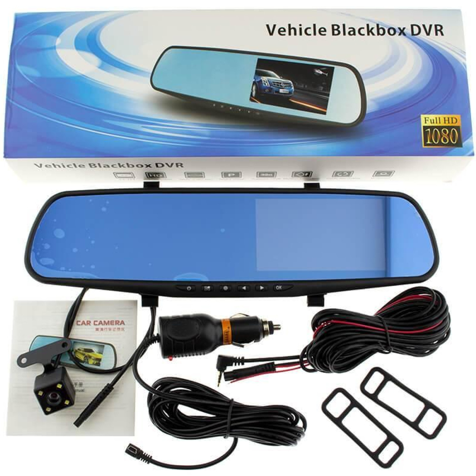 Видеорегистратор-зеркало автомобильный с двумя камерами Vehicle Blackbox DVR L 9000 Full HD 1080 193605