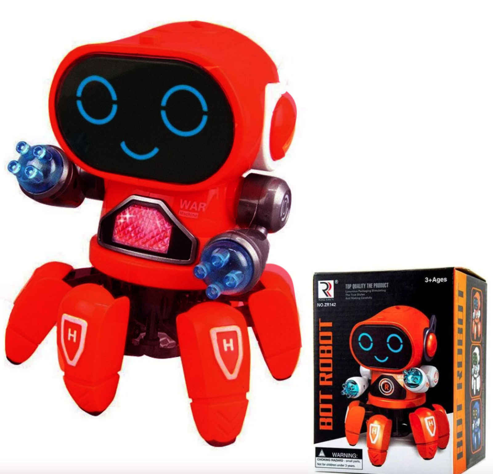 Интерактивная игрушка танцующий светящийся робот Robot Bot Pioneer Красный 194170