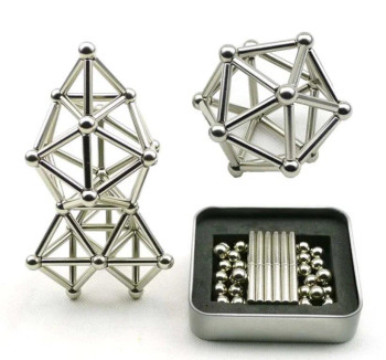 Магнитный конструктор неокуб Neocube 36 шт. магнитные палочки и 26 шт. стальные шарики Серебро 181091