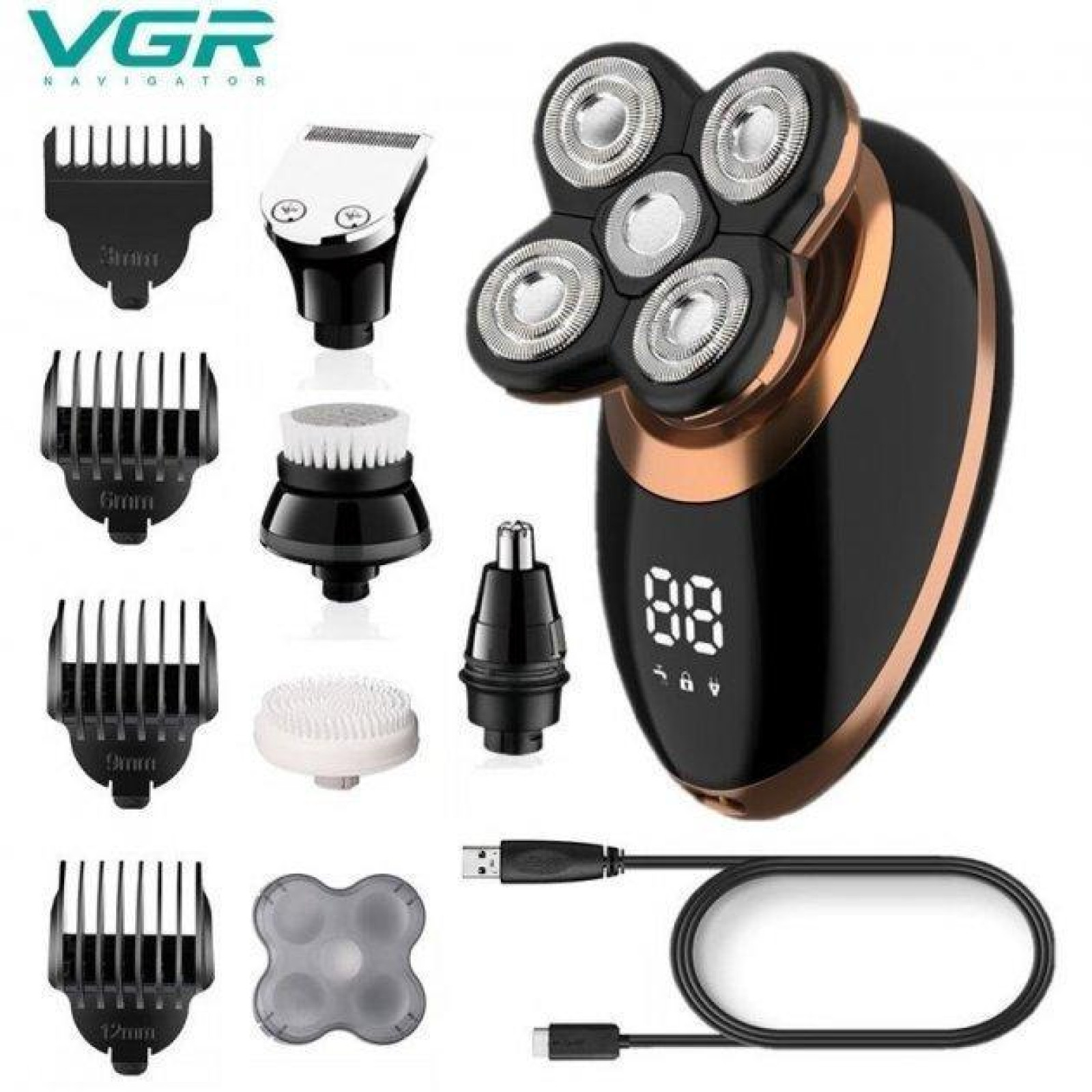 Электробритва VGR V-316 5 в 1, триммер для усов и бороды 207356