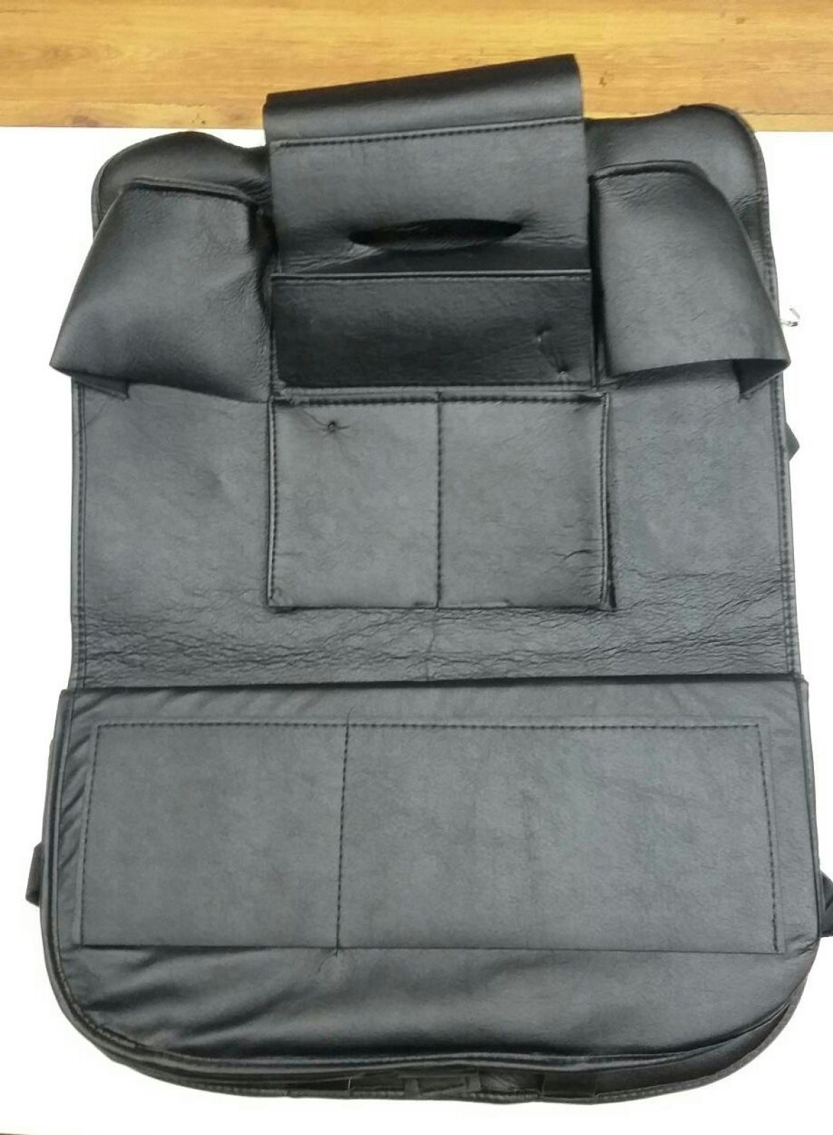 Автомобильный кожаный органайзер для заднего сиденья Your Folding Dinner Posture Back Handing Bag чёрный 131864