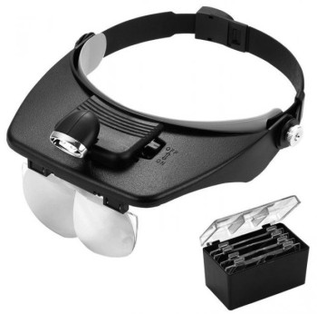 Бинокулярные налобные очки  с LED подсветкой 201191