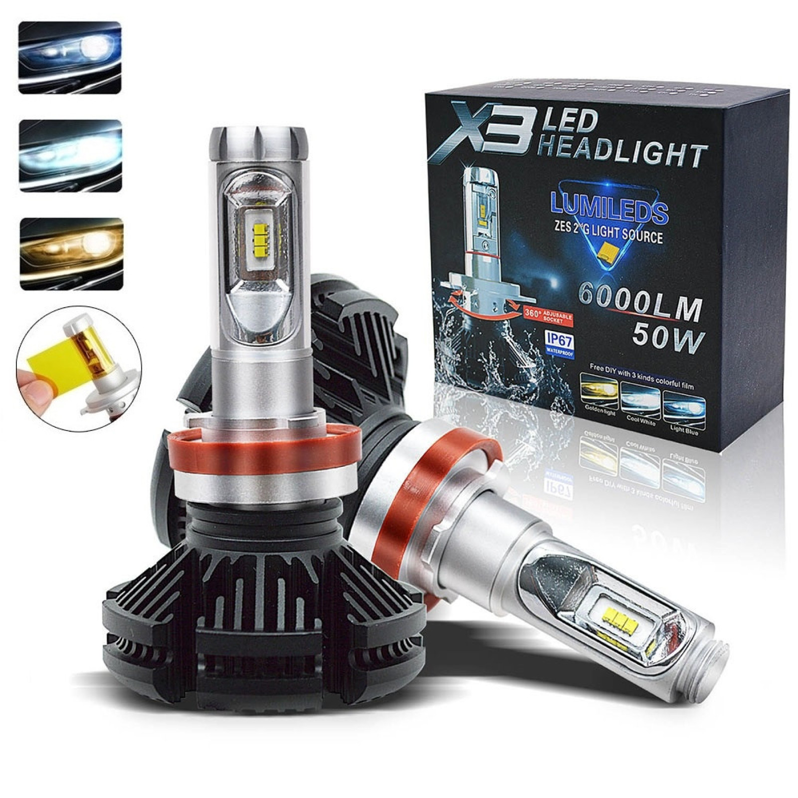 Автомобильные LED лампы X3-H4 201374