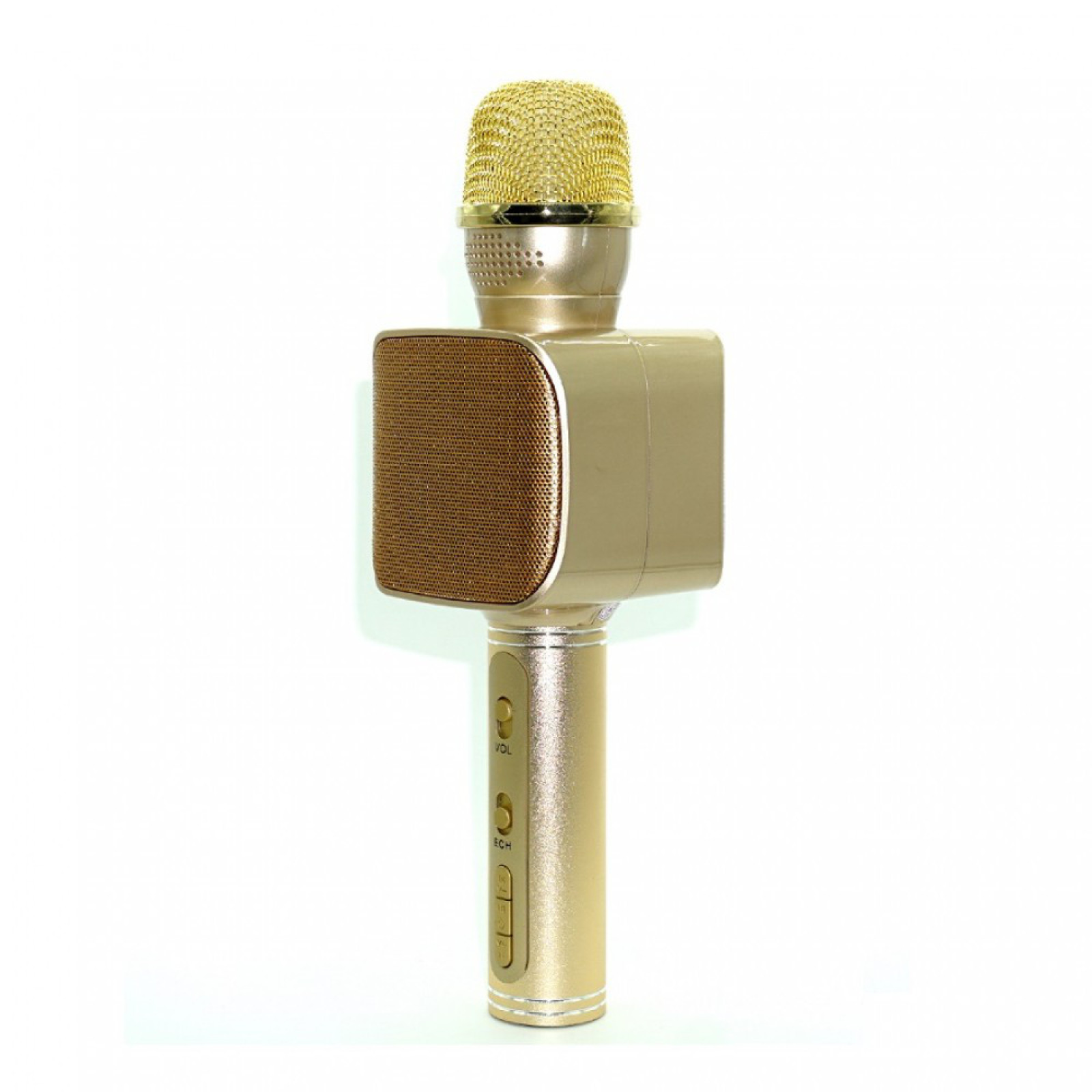 Беспроводной портативный Bluetooth микрофон для караоке Magic Karaoke YS-68 + колонка 2 в 1 с мембраной низких частот Gold 152586