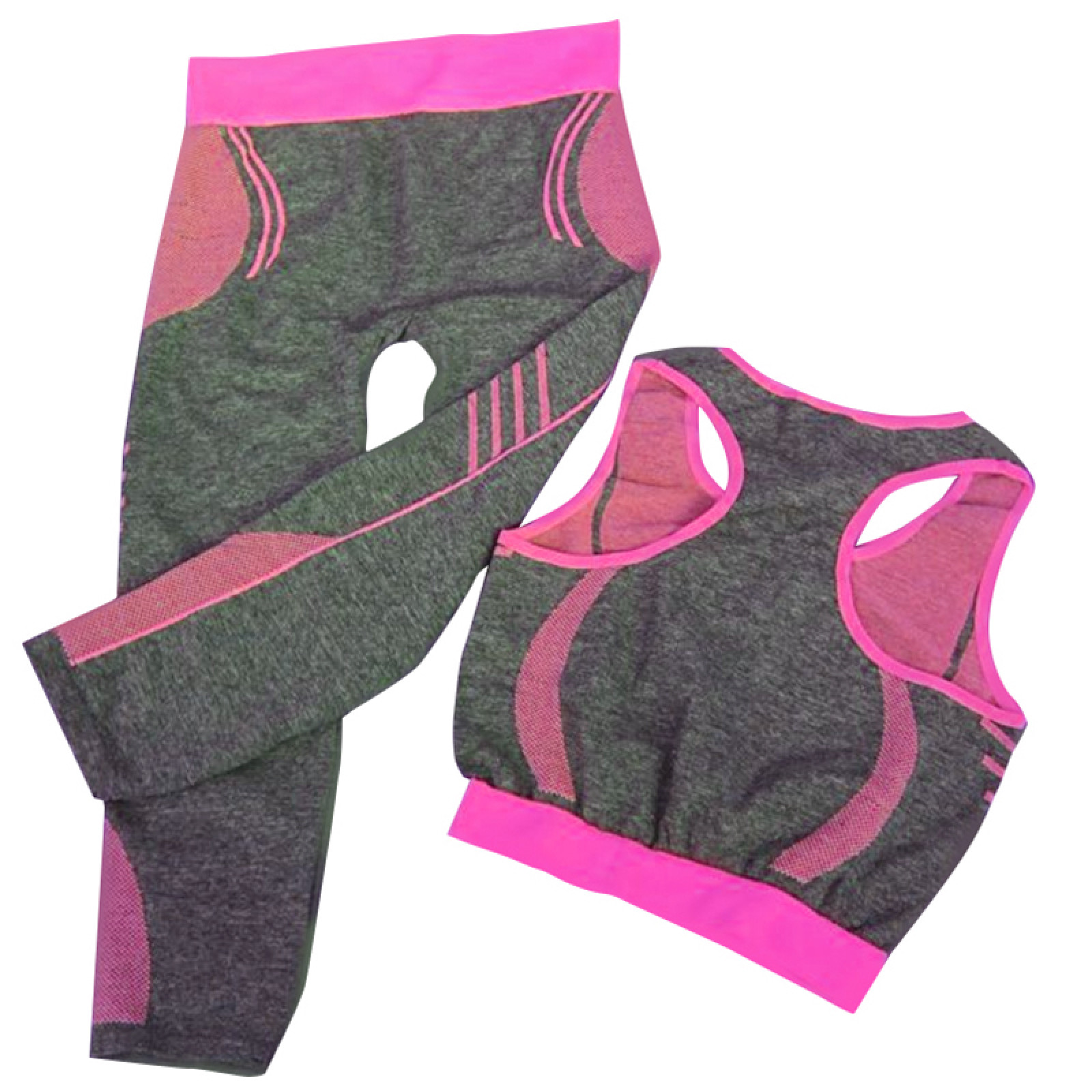 Женская майка и лосины для фитнеса, йоги, бега Yoga Wear A Suit Slimming  розовые 130591