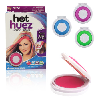 Цветные мелки для волос 4 цвета, цветная пудра для покраски волос Hot Huez 149881