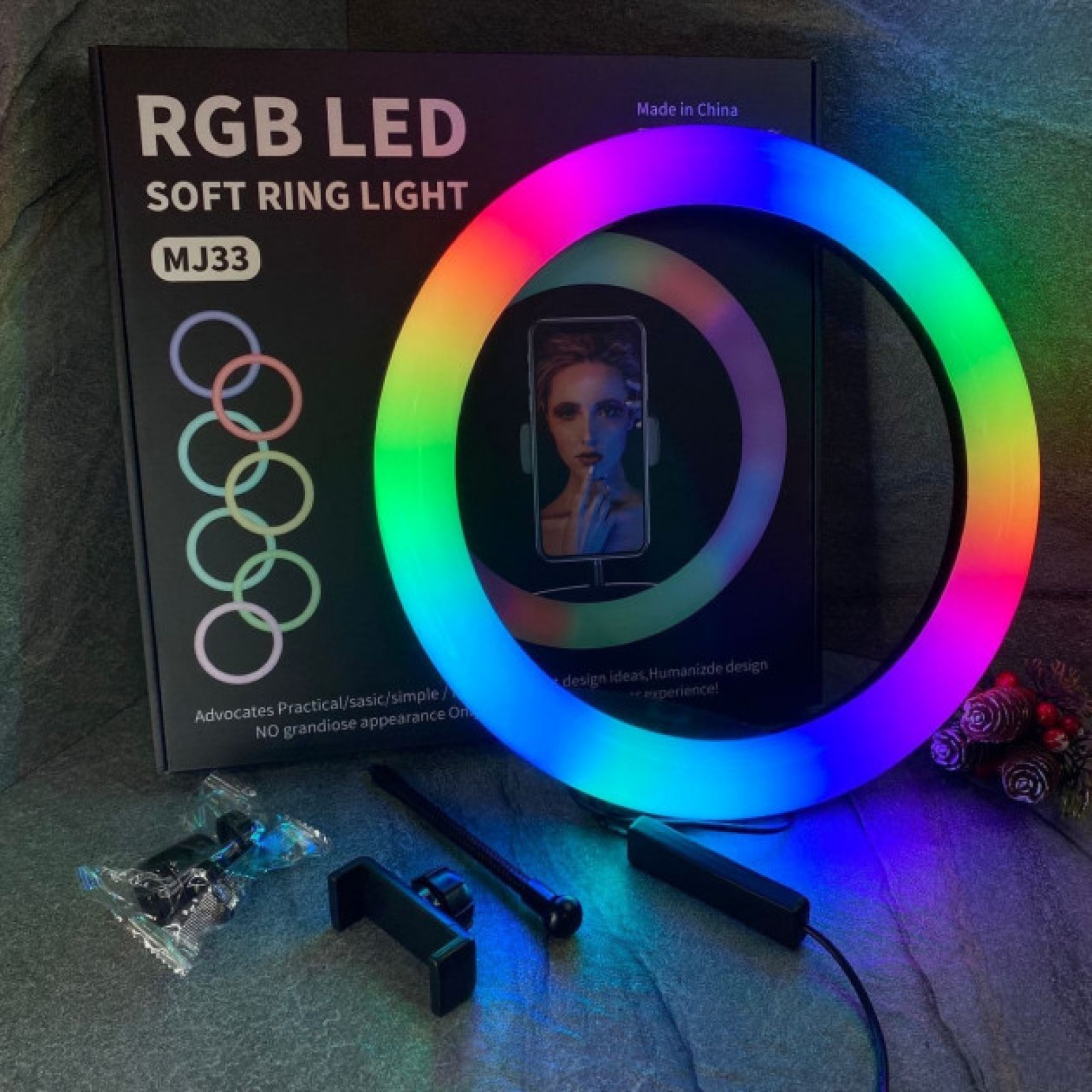 Кольцевая LED лампа RGB MJ33 33 см 184753