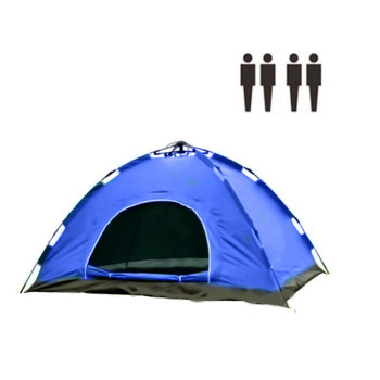 Палатка походная туристическая с автоматическим каркасом 200*200 4-х местная UKC синяя 149987