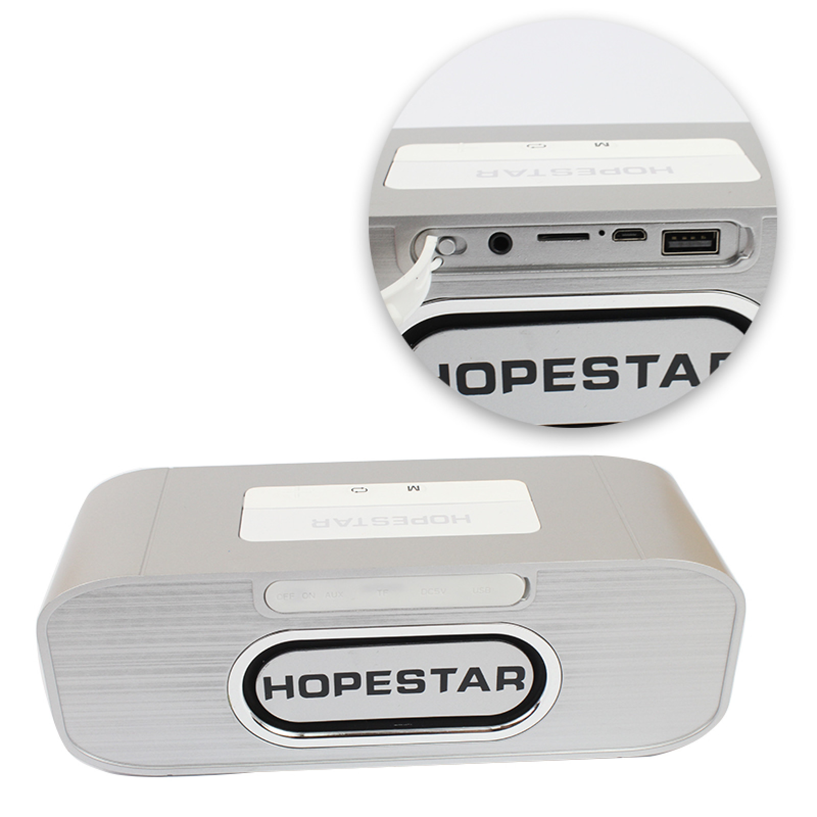 Колонка портативная акустическая Bluetooth Hopestar H29 серебристая 140080