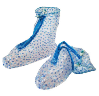 Дождевики для обуви, бахилы от дождя, чехлы для обуви Голубой цветок Размер М 196303