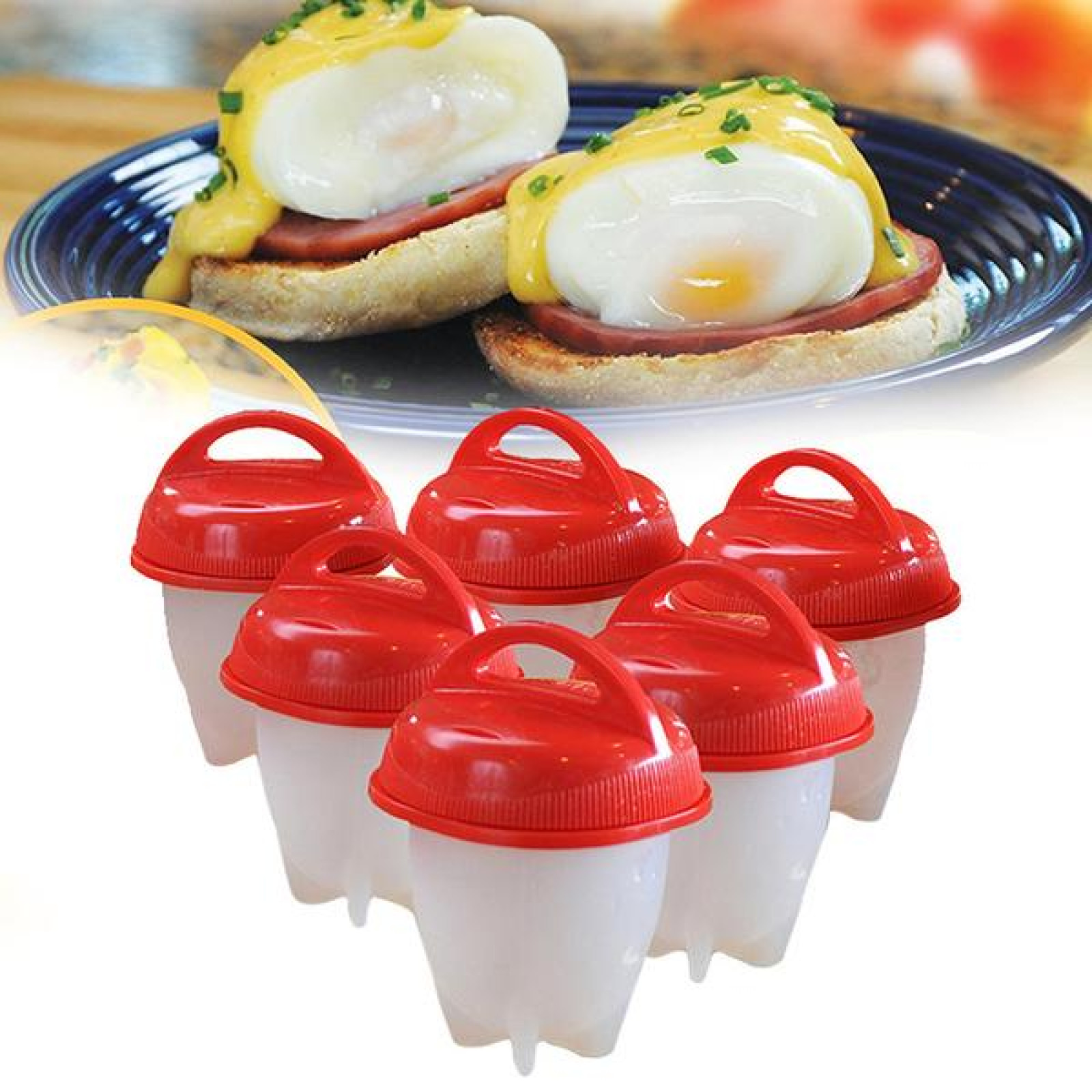 Силиконовые формочки для варки яиц без скорлупы набор из 6 штук Egg Boiler 149613