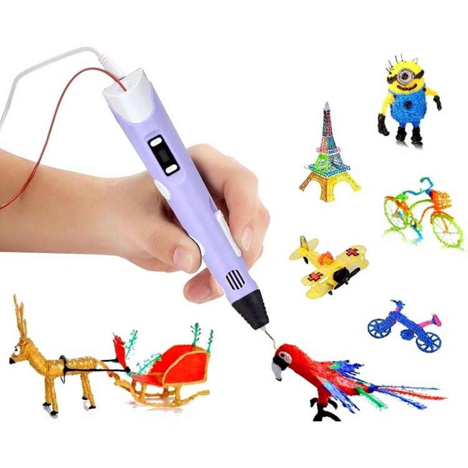 3Д ручка 3D Pen 2 RP100B c Lcd дисплеем фиолетовая 142214