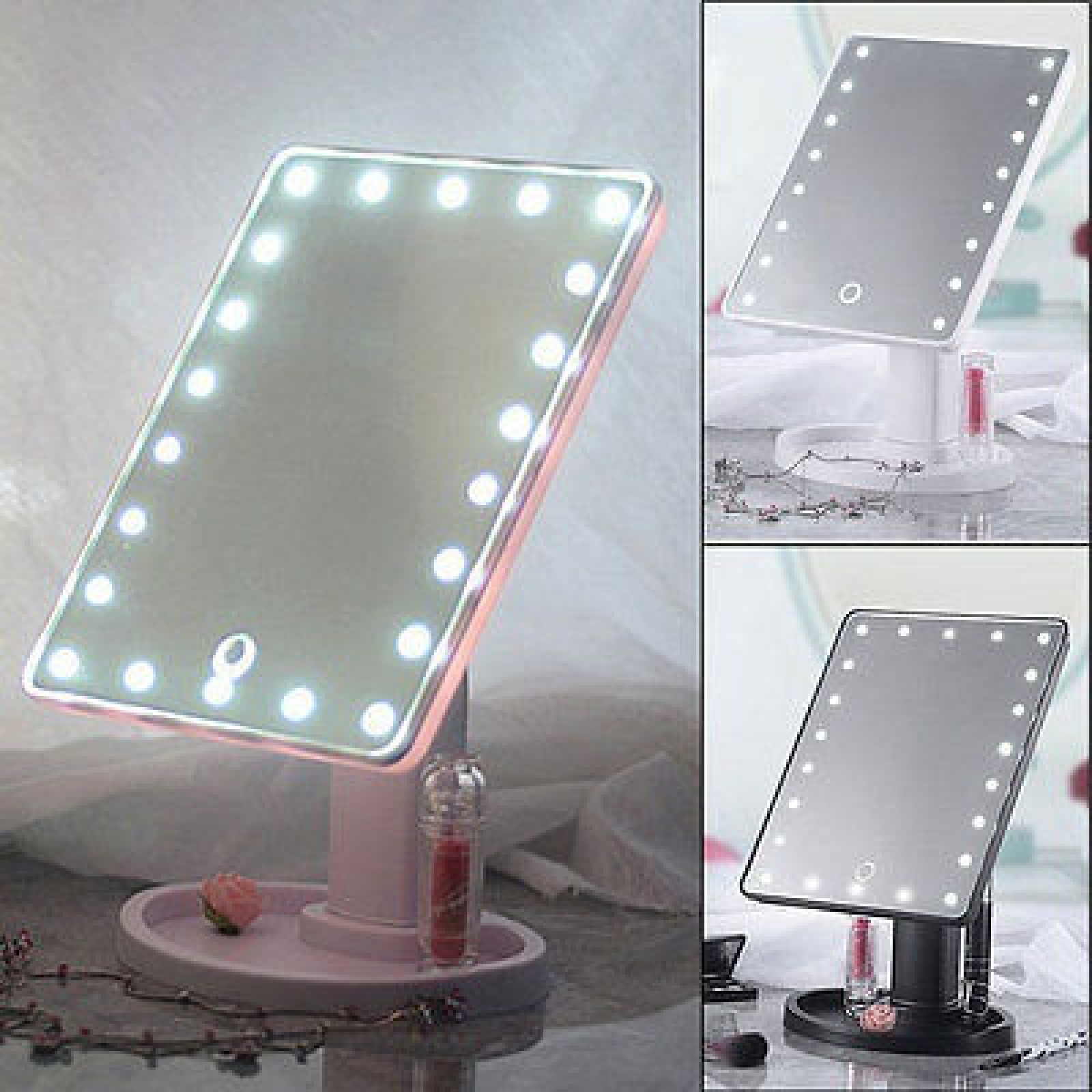 Зеркальце с подсветкой для макияжа Led mirror белое 130464