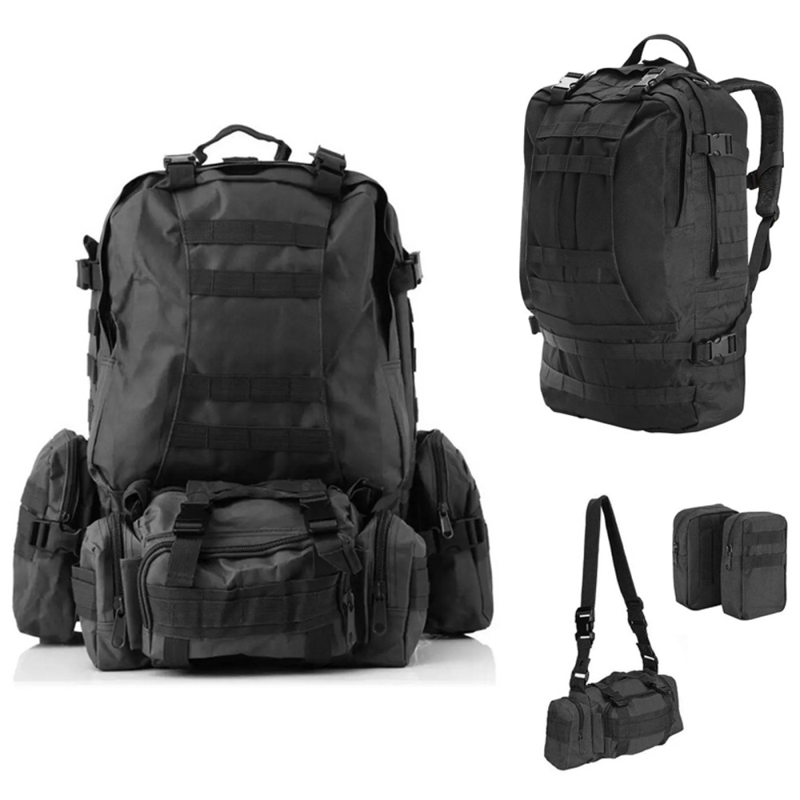 Рюкзак Тактический с подсумками B08 Black 55L 204254