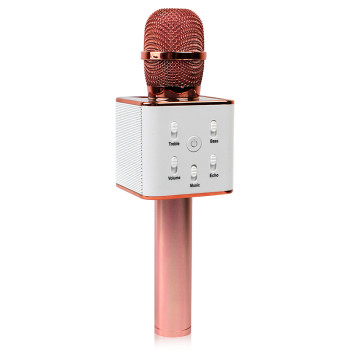 Беспроводной микрофон караоке bluetooth Q7 MS розовое золото 149885
