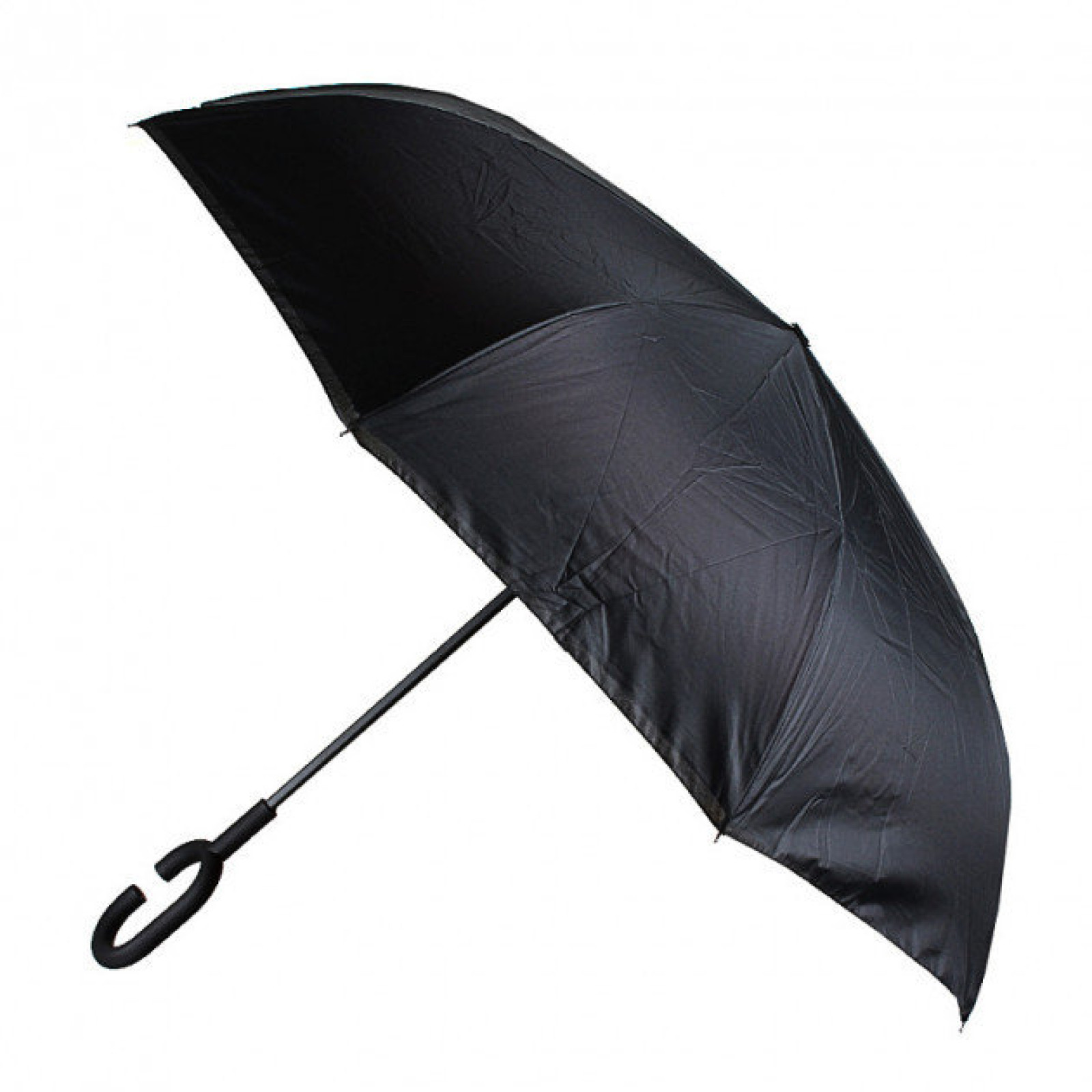 Зонт обратного сложения, антизонт, умный зонт, зонт наоборот Up Brella Черная Газета 154087