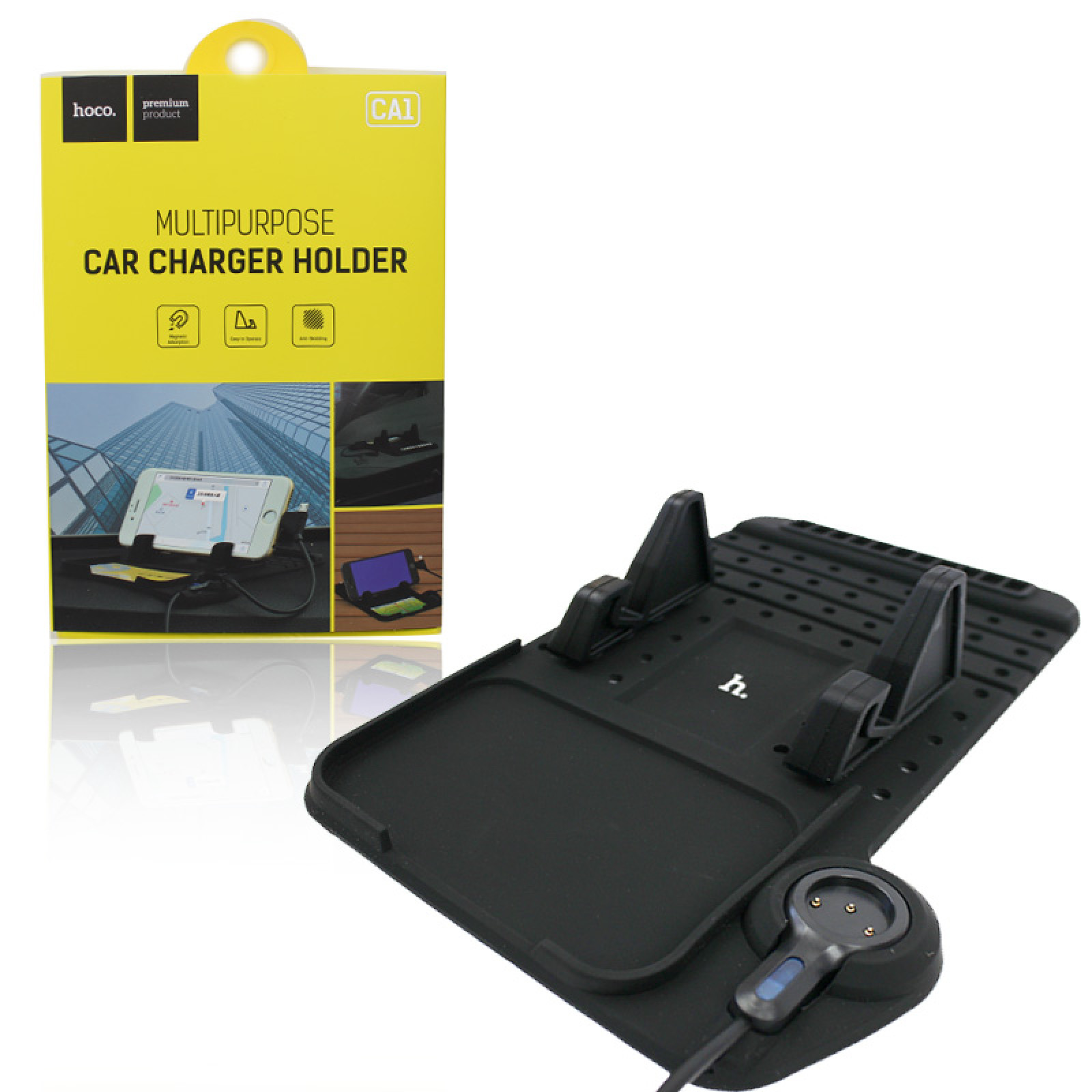 Автомобильный держатель коврик для телефона HOCO CA1 Car Charger Holder черный 150970