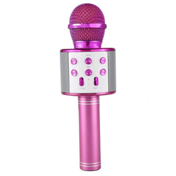 Микрофон караоке Bluetooth WS-858 pink малиновый 154642