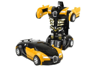Машинка трансформер с пультом Bugatti Robot Car Size 1:18 Желтая 184494