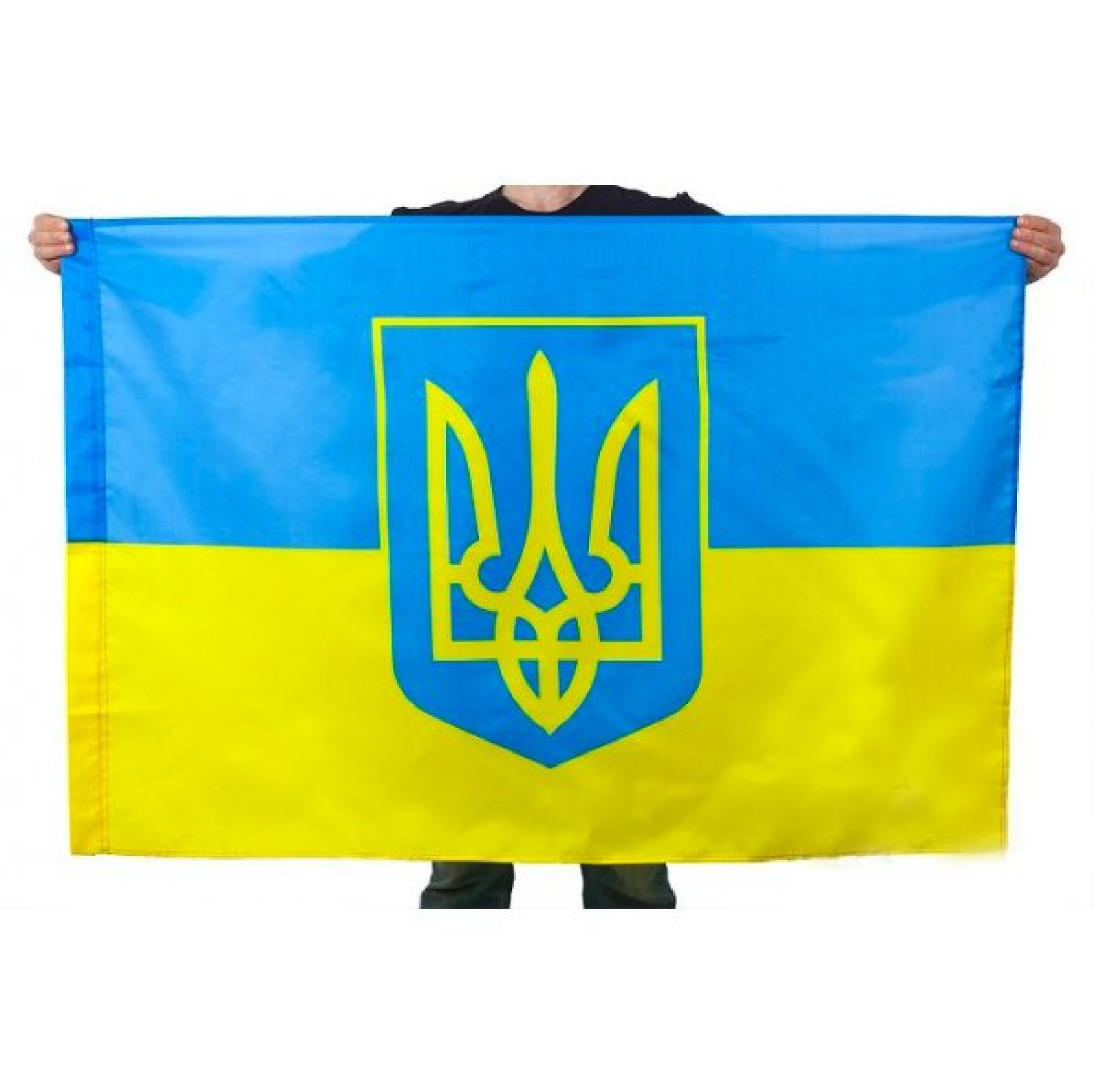Большой Флаг Украины с Гербом Тризуб 135 х 95 см 201885