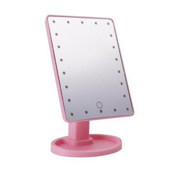 Зеркальце с подсветкой для макияжа Led mirror розовое 154144