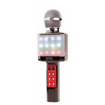 Беспроводной Bluetooth микрофон караоке DM Karaoke WS 1828 с подсветкой черный 150160