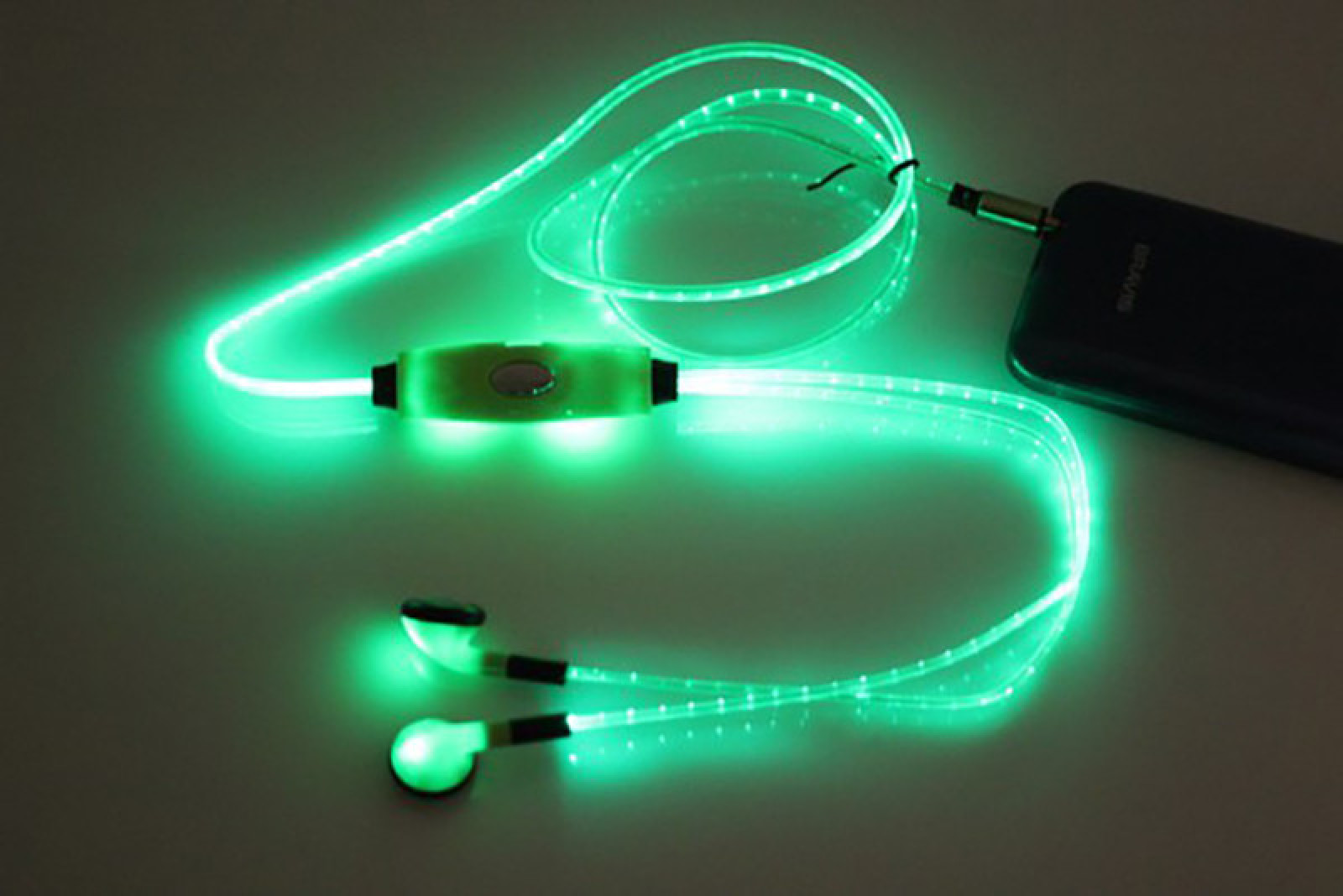 Наушники светящиеся Light Earphone Зеленые 149705