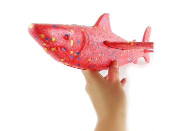 Детский метательный планирующий самолетик акула SHARK красный 131706