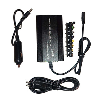 Универсальное автомобильное зарядное устройство для ноутбуков адаптер 220В 120W UKC 901 + переходники 152636