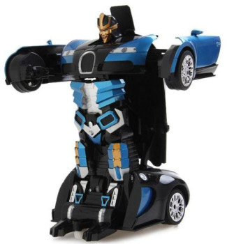 Машинка трансформер с пультом Bugatti Robot Car Size 1:18 Синяя 154262