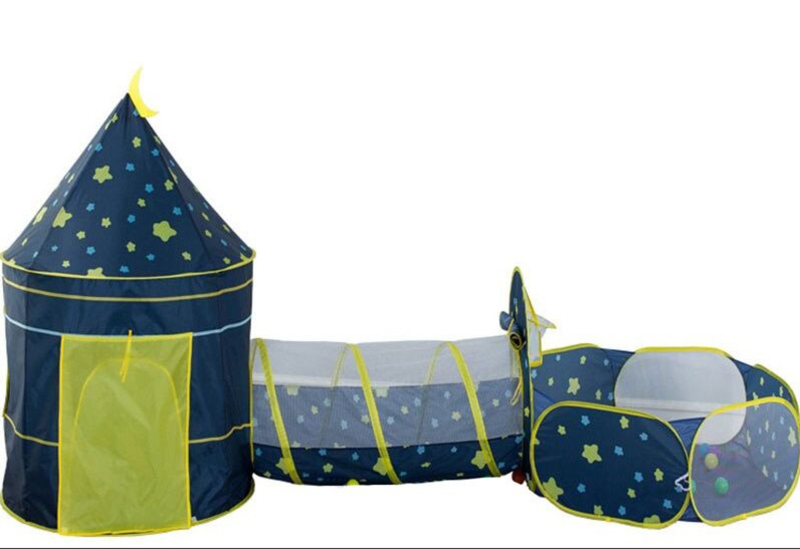 Палатка детская игровая замок 3 в 1 Розовый и синий 207193