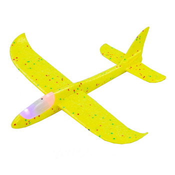 Детский планирующий светящийся самолетик жёлтый 49 см 150874