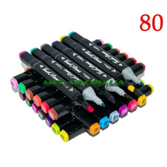 Набор маркеров для скетчинга (80 маркеров) Чёрный (16 штук в ящике)