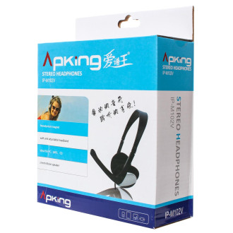 Наушники проводные игровые с микрофоном Apking IP-M102 черный 156059