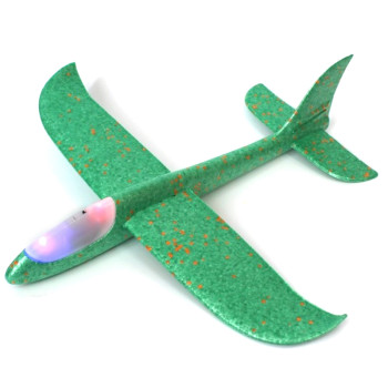 Детский планирующий светящийся самолетик зеленый 49 см 149834
