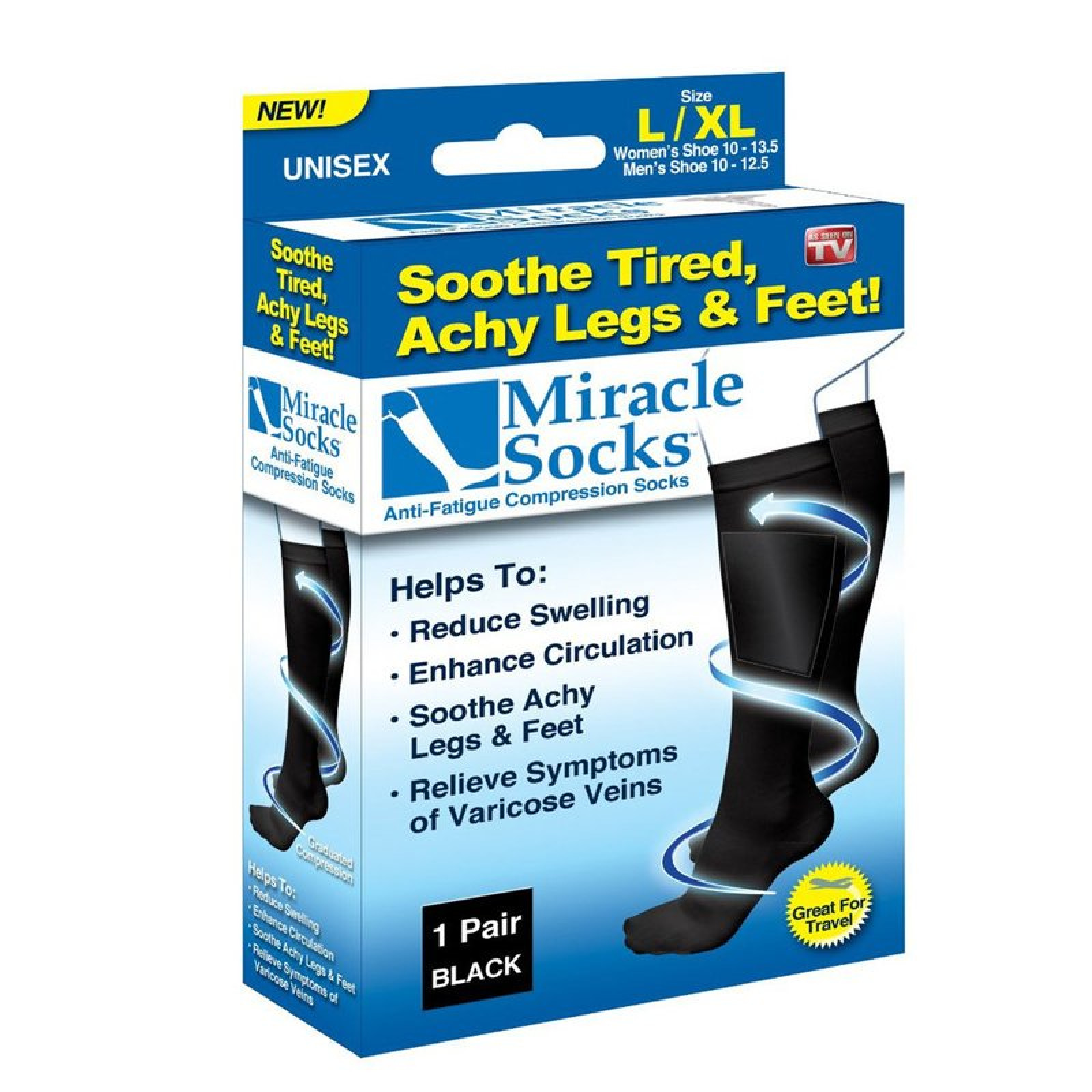 Компрессионные лечебные носки с антиварикозным эффектом Miracle Socks 131726