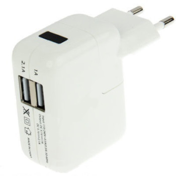 Сетевое зарядное устройство адаптер кубик для техники Apple 2 USB 1A/2.1A 10W FOR IP CHARGER 154701