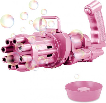 Автоматическая игрушка-пулемет генератор для создания мыльных пузырей Bubble Gun Blaster Розовый 199123