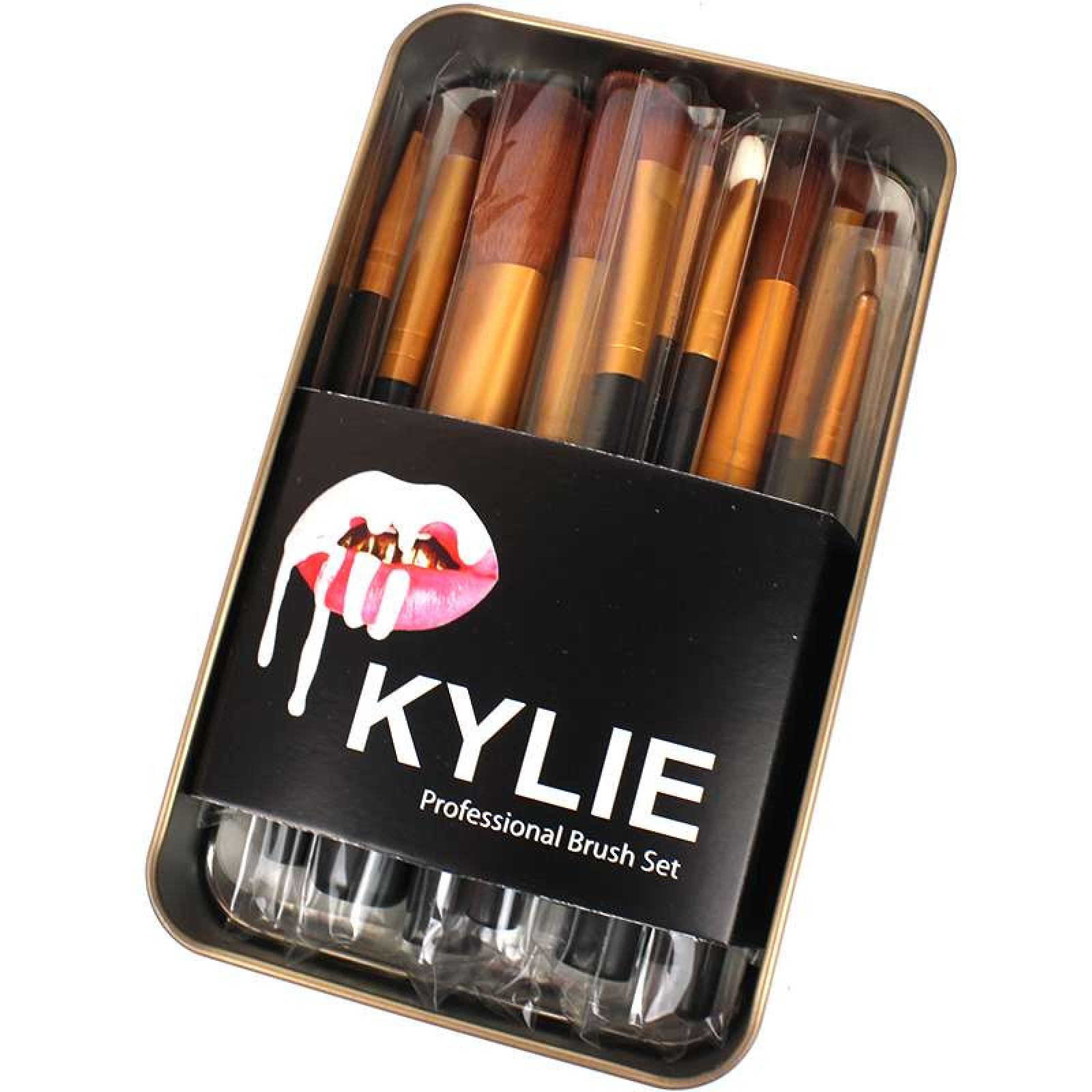 Набор кисточек для макияжа в стиле Kylie Professional Brush Set большие черные 12 штук 132322
