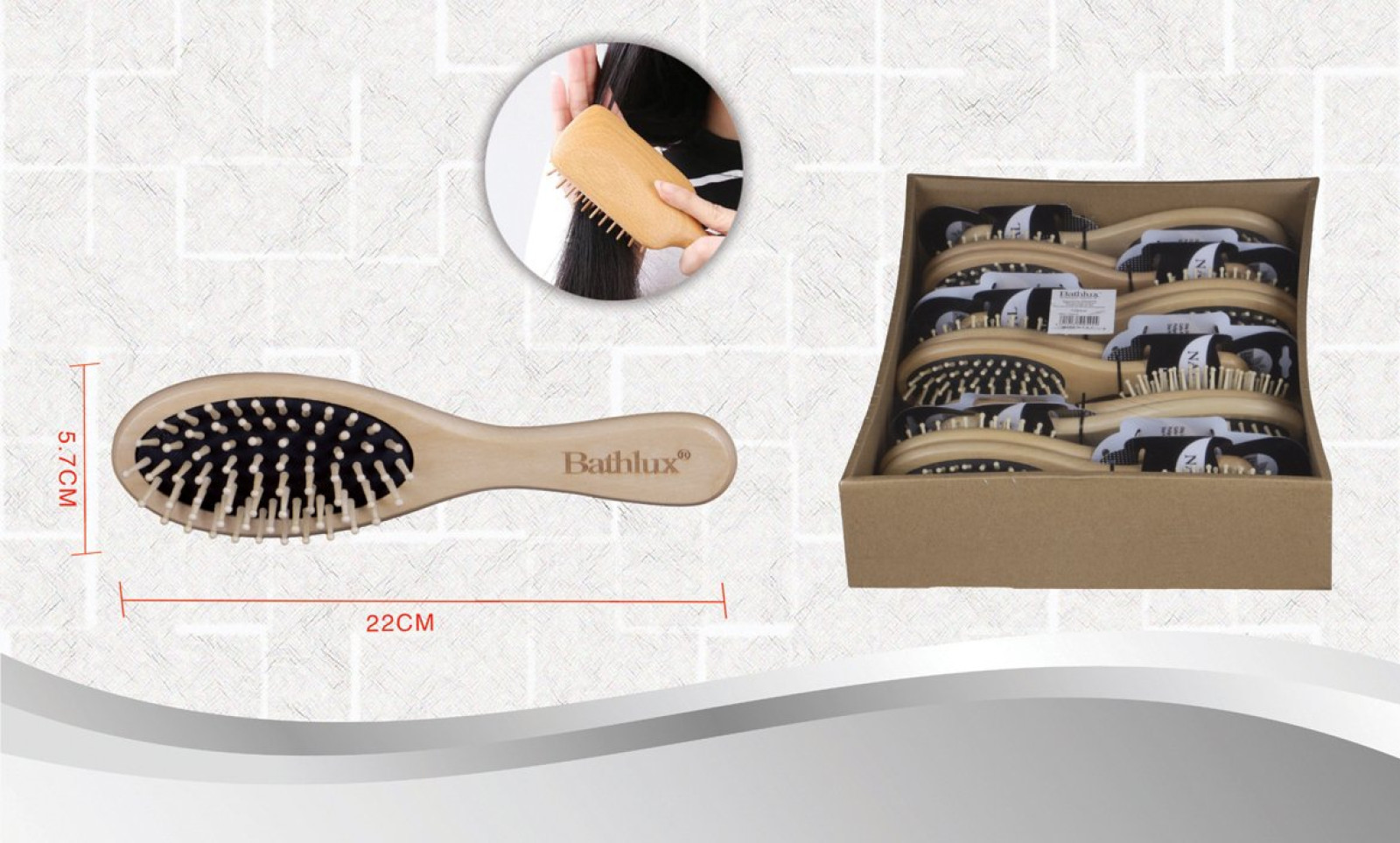 Расческа для волос из натурального дерева 5.7х22 см Bathlux 90544 132119