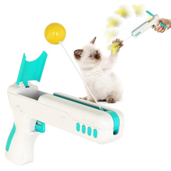 Игрушка-пистолет для котов с пером/шариком дразнилка для домашних питомцев 207566
