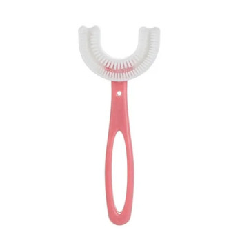 Детская U-образная зубная щетка children's u shaped toothbrush Розовая 201253